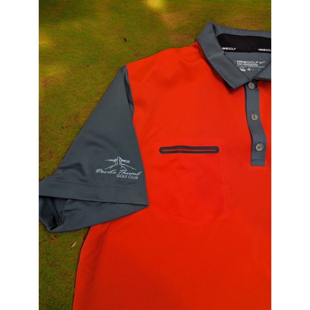 Devil's Thumb Golf Nike Golf Tour Performance Dri-fit Red‎ Polo Shirt -XL